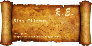 Ritz Elizeus névjegykártya